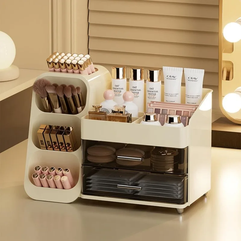 

Makeup Organizer With Drawers For Vanity,Spacious Cosmetic Display Case,Perfect Storage Solution For Your Beauty Essential(Cream