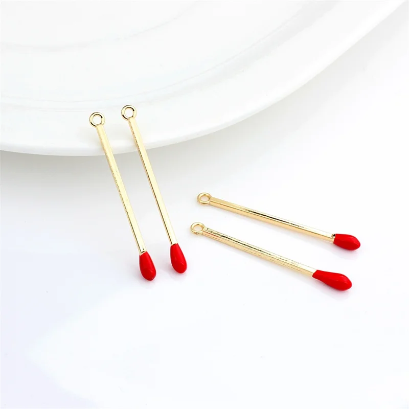 6pcs New Korean Match Matchstick Charms For Jewelry Making DIY Necklace Earrings Earring Bracelets Key Chain Charms Supplies