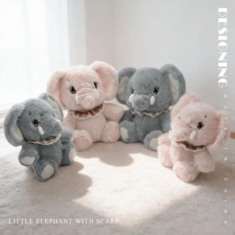 

Плюшевая игрушка-слоник из серии Premium Soft Scarf, 24 см (маленький) и 30 см (большой), с клетчатым шарфом, подвеска для рюкзака, декор для дома, компаньон для стола, подарок