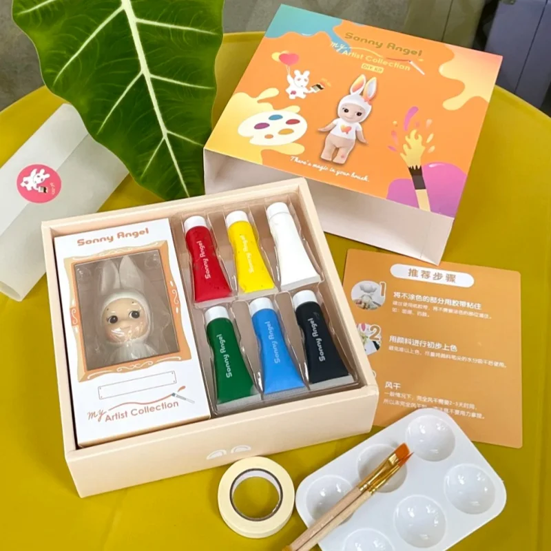 

New Sonny Angel Original Japan Ac-Diy Self-Painted Doll Set Blind Box Action Figure Desktop Decorate Ornament Kid Birthday Gifts