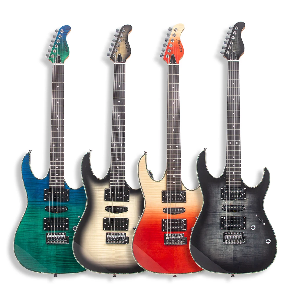 

39-Inch Electric Guitar High Appearance Level Tiger-patterned Solid Wood Rock Instrument Accepts OEM Custom Electric Guitars