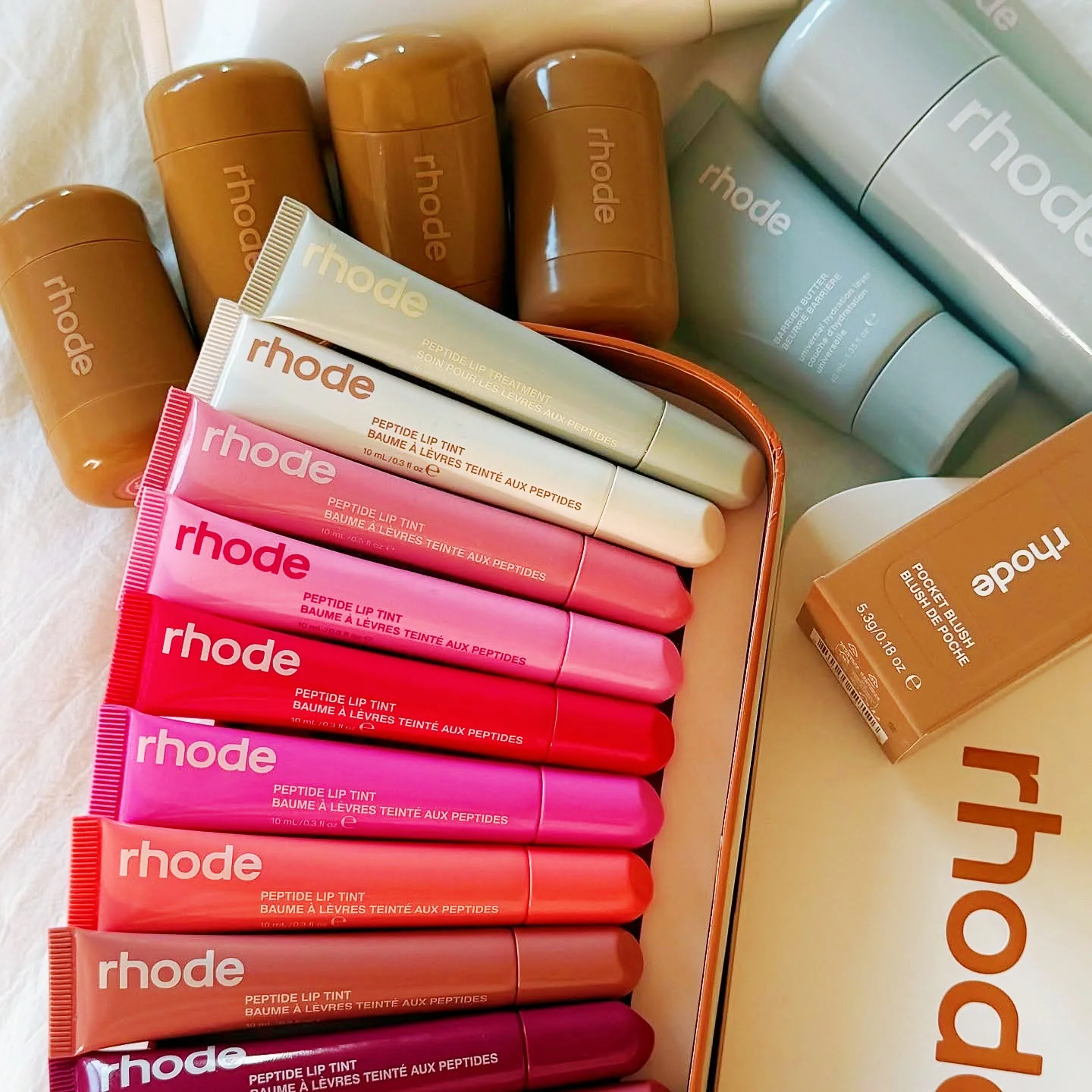 Rhodee colorete en polvo colorete de bolsillo brillo de labios mejilla barra hidratante crema Natural lápiz labial mejilla fácil de aplicar maquillaje de Color