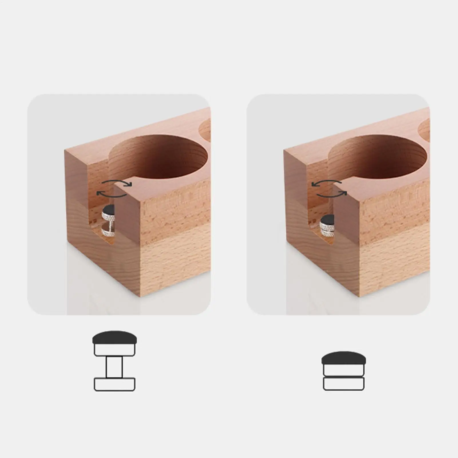 Espresso Tamping Station 58mm Wood Natural Multifunctional Holder Espresso Bar Accessories For Cafe Home Kitchen Counter Coffee