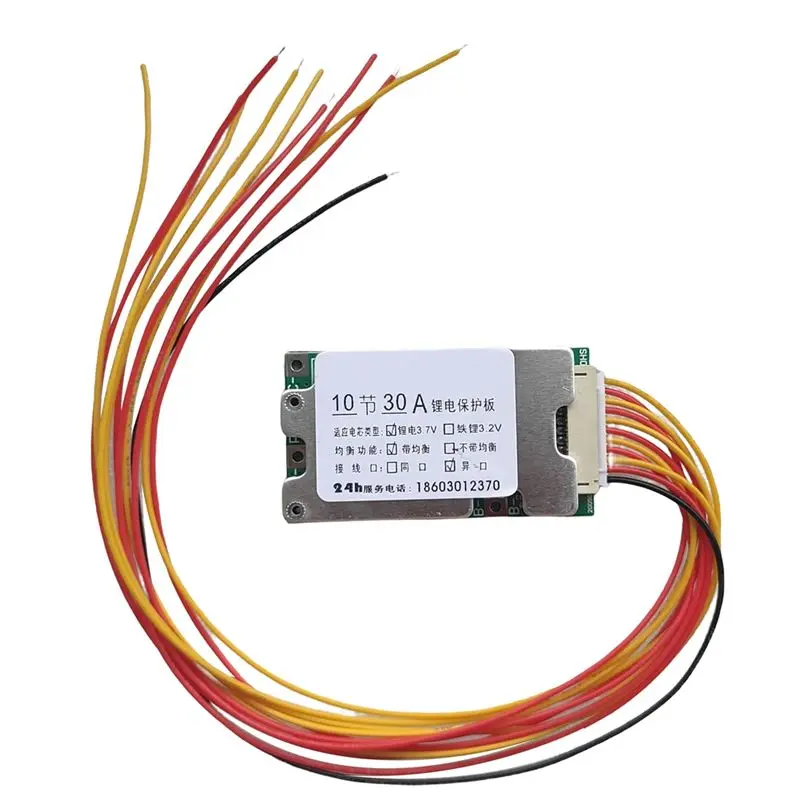A53M-10S 36V 30A Battery Protection Board Li- Cell 18650 Battery Protection BMS PCB Board