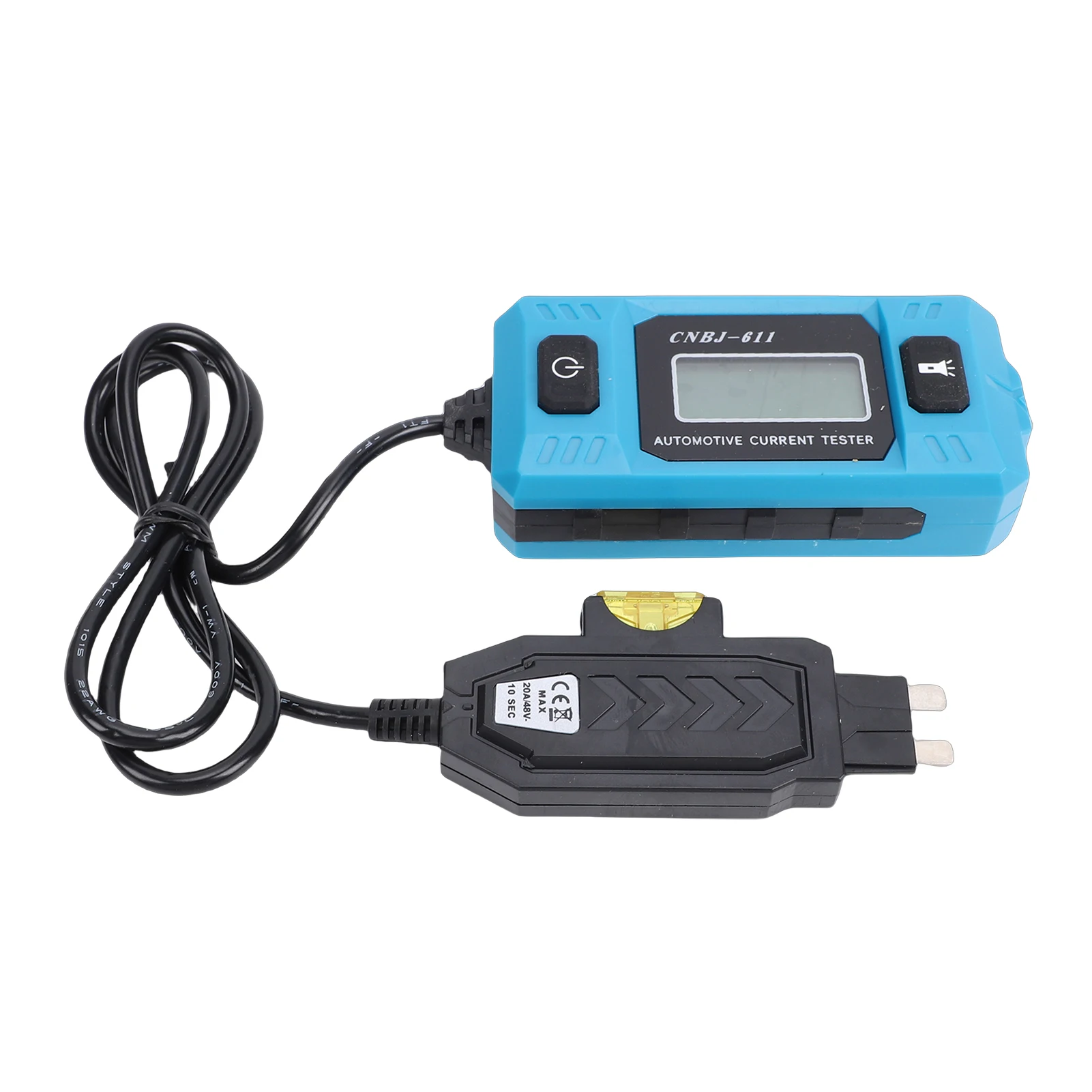 Testeur de fusibles de voiture avec écran LCD rétroéclairé, outil de diagnostic de courant de fusibles de véhicule automobile portable, testeur de fusibles avec éclairage LED