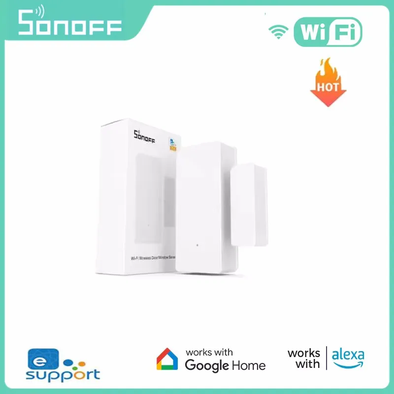 

SONOFF DW2 Wi-Fi Магнитный датчик двери/окна Умный дом Безопасность EWeLink Удаленные оповещения Уведомление Работа с Alexa Google Home