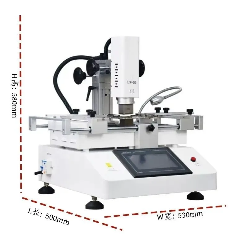 LW-05 BGA rework table, three-zone hot air touch screen soldering machine, optical alignment and dismantling table, welding