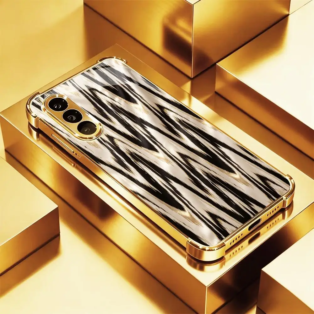 Luxurious Zebra Streak High quality Electroplated Glass for Samsung Galaxy S26 S25 S24 S23 S22 S21FE,Ultra,Plus Dropresistant