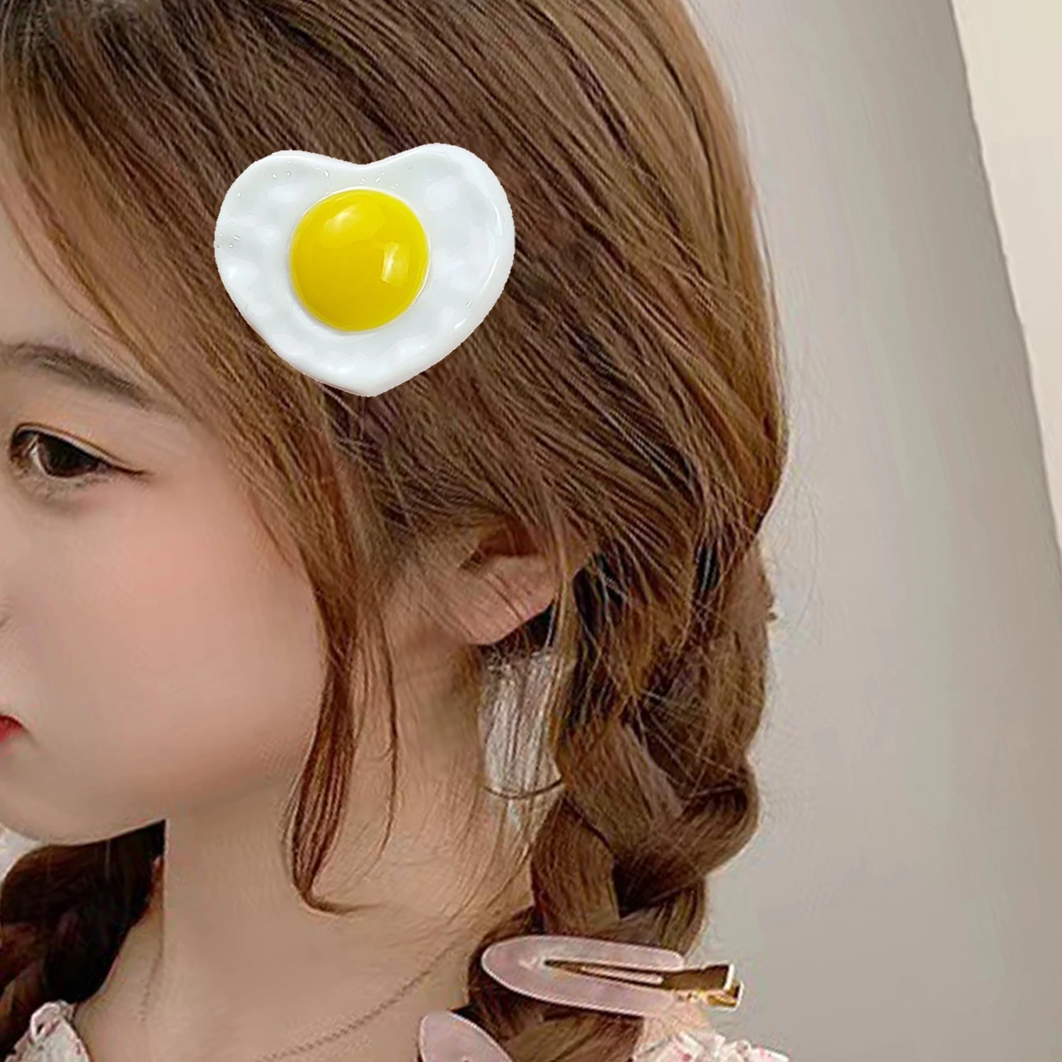 Lovely Cute Korea Egg Hairpins Sweet Yellow Hair Clip Hair Grip Barrettes Simulation Food Headwear Hair Accessories For Women