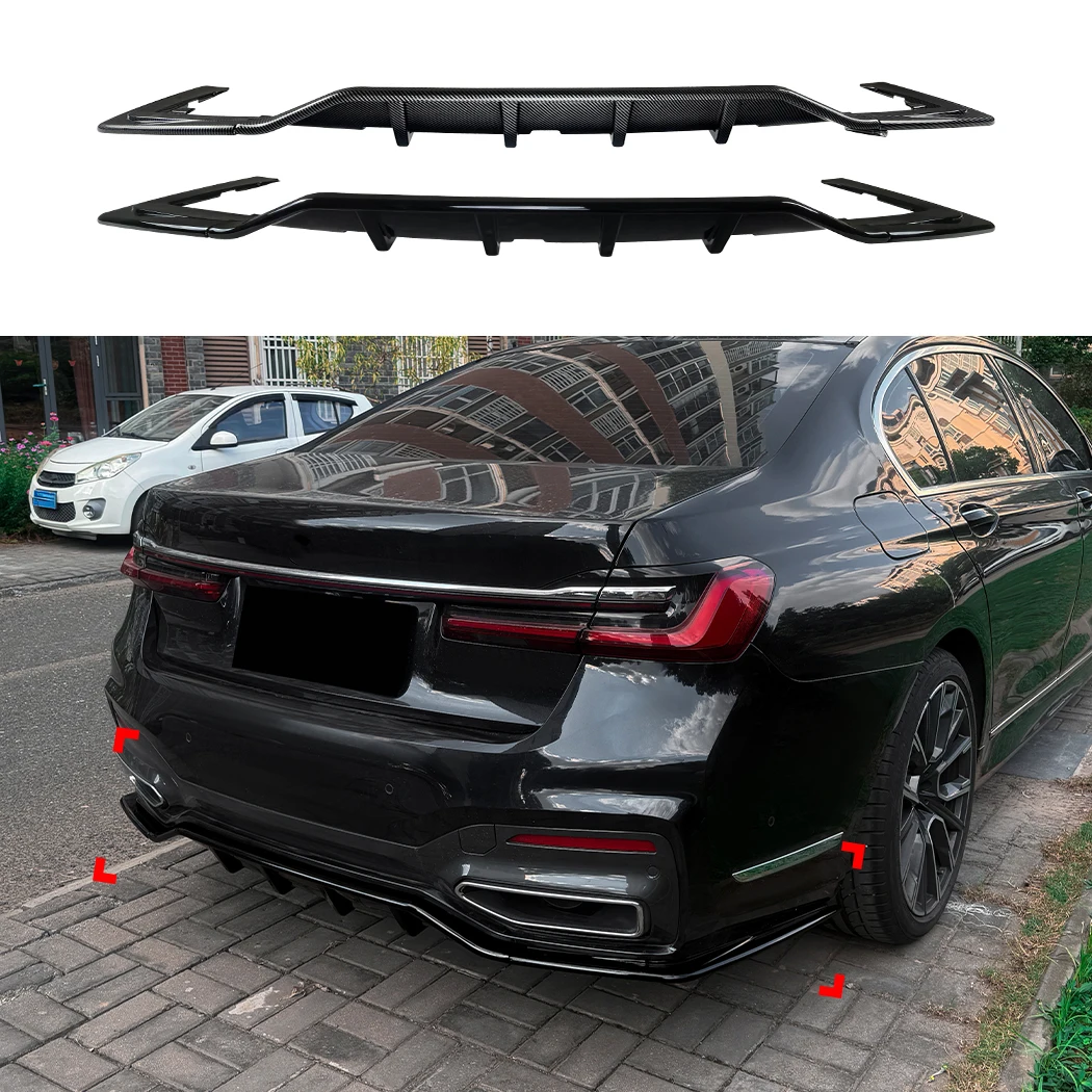 

Rear Bumper Diffuser Lip Spoiler Black Body Kit Exterior Accessories Tuning Parts For BMW 7 Series G11 G12 M Sport 2019-2022