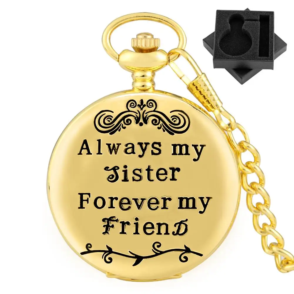 

Always My Sister Forever My Friend Кварцевые карманные часы-брелок с подвеской на цепочке Винтажные стильные часы для свадьбы, подарка на день рождения