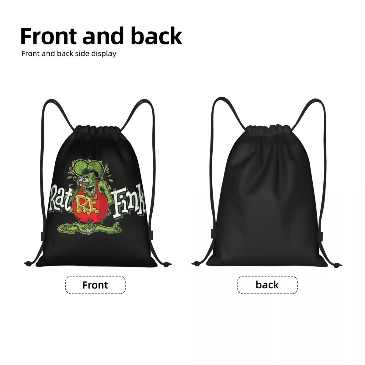 Rat Fink Animation Anime Cartoon Drawstring Backpack Women Men Sport Gym Sackpack Portable Training Bag Sack