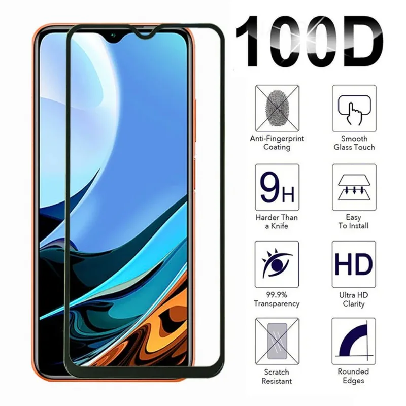 Transparent Tempered Glass For Xiaomi Redmi Note 8 9 Pro Max Screen Protector 8A 8T 9A 9T 9C NFC A1 A2plus Full cover Glass Film