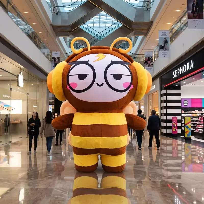 2026 360 Inflatable Giant Advertising Custom Huge Inflatable Animal Cartoon Mascot Big Yellow Bee Suit for Adult