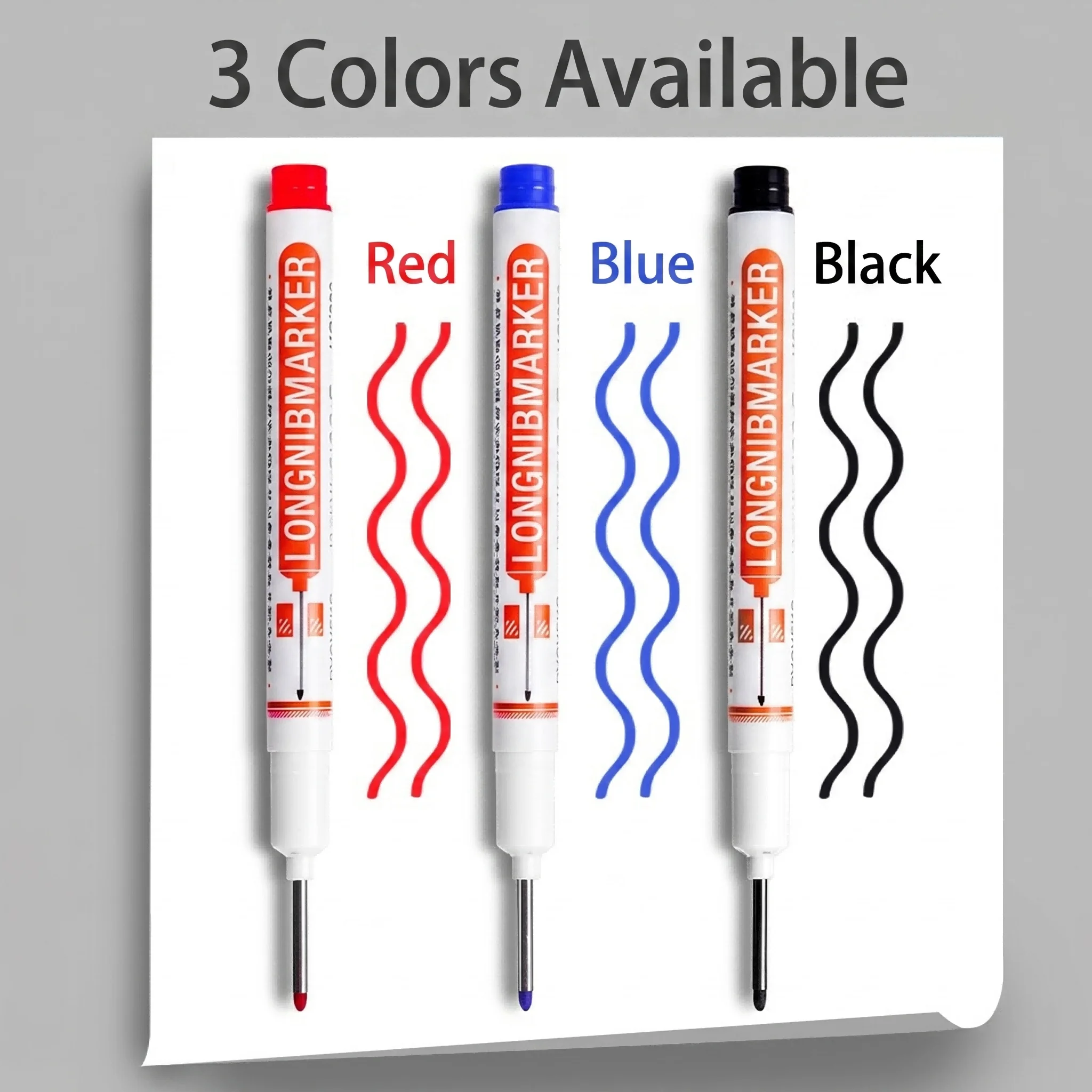 Long-head Marker Woodworking Marker Waterproof Oil-proof Fade-resistant Deep Hole Marker for Tiles Use for Construction Sites - view 3