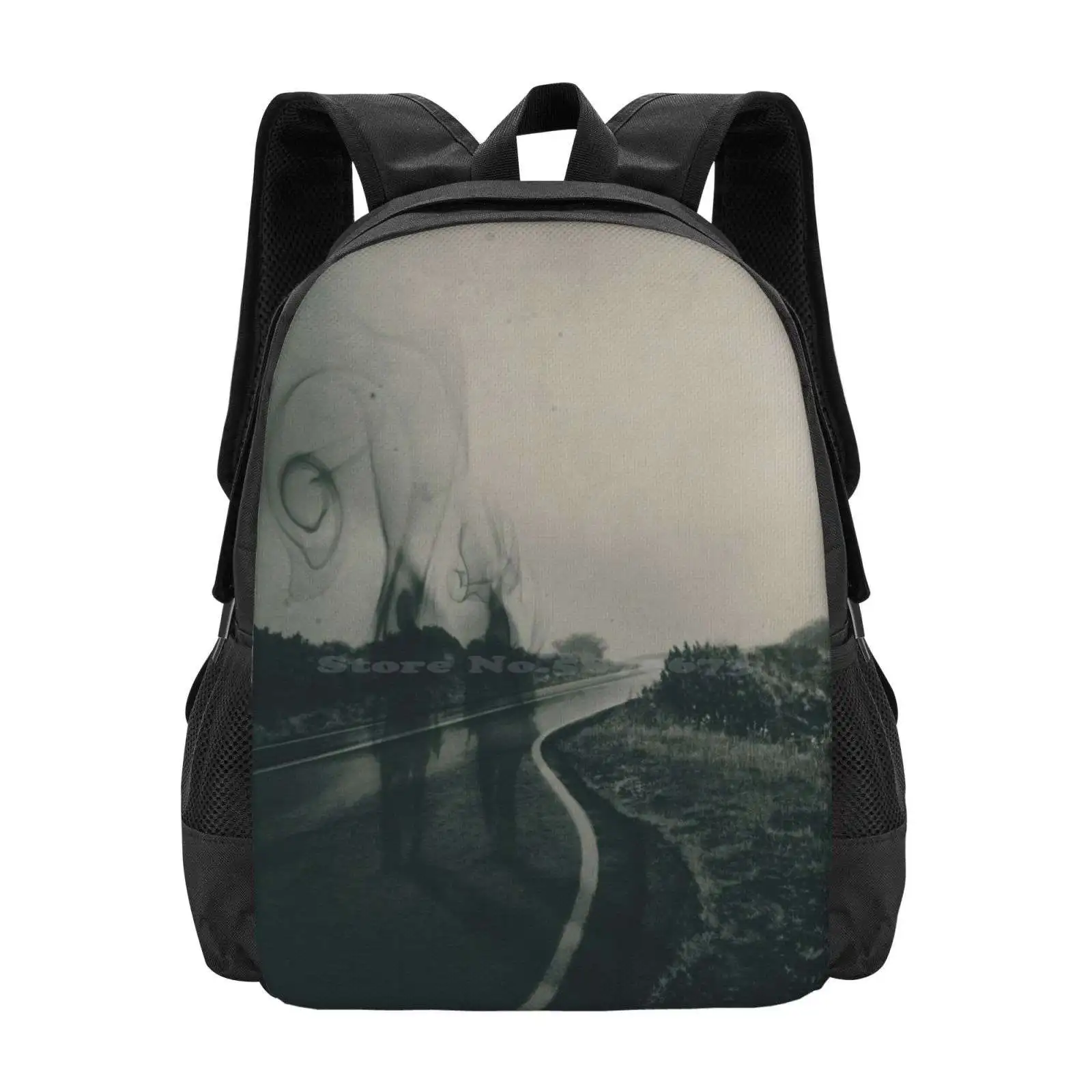 Self And Nature , Releasing My Worries Ii Hot Sale Backpack Fashion Bags Haunting Dark Gothic Nature Sky Road Journey Landscape