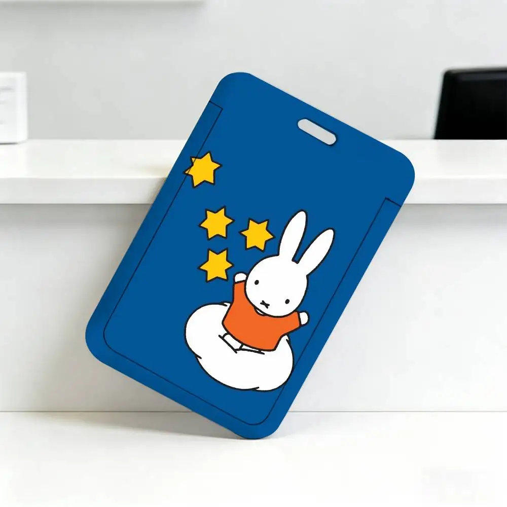 Cartoon M-Miffy Niedliches Schlüsselband mit Rückziehclip und Kartenhalter, Drehbarer Ausweishalter, Familiengeschenk – Detail 8