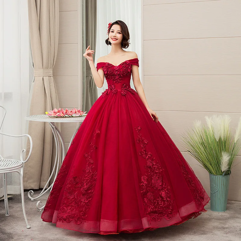 Lace Appliques Perals Off the Shoulder Prom Dress 2024 robes de soirée Princess Birthday Gown Evening Party  فستان حفلات الزفاف