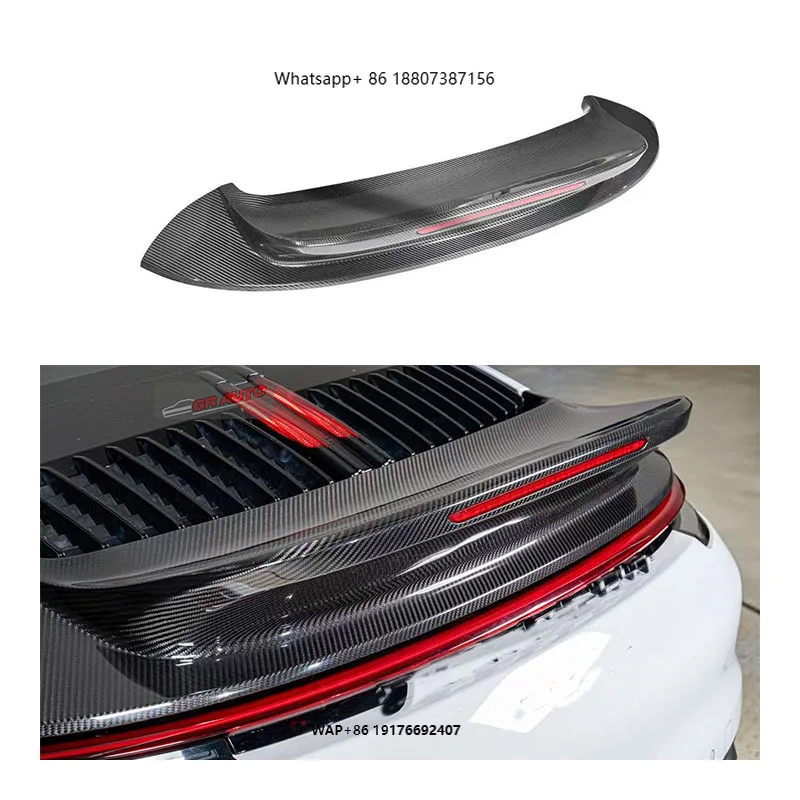

For 992 911 Front Dry Carbon Fiber Tail Spoiler Classic Ducktail Design Easy Installation