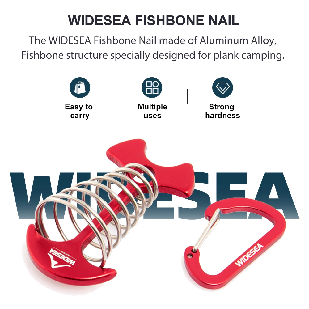 Outdoor 12 Pcs/set Camping Adjustable Plank Spiral Shaped Fish Bone Deck Carabiner Wind Rope Buckles Tent Stakes Hook Board Peg