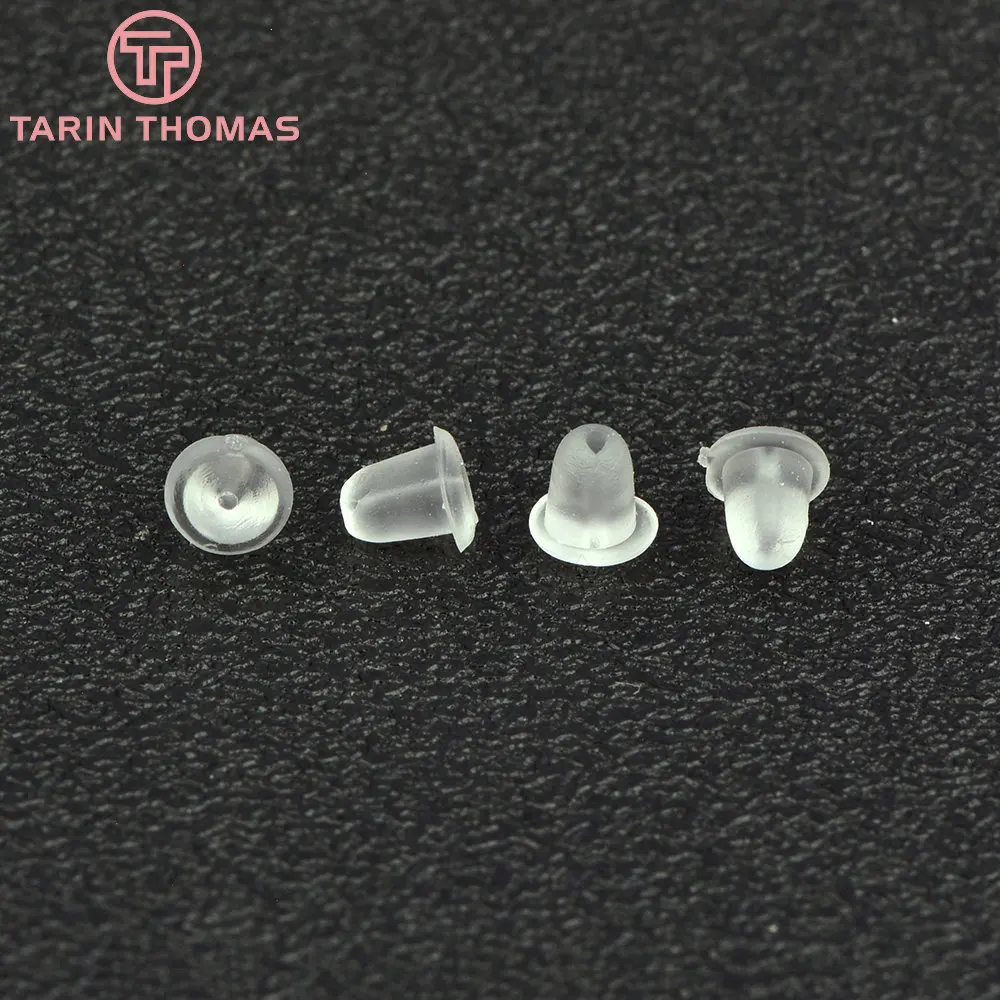 (4090) 100PCS 4x5MM 5x6MM White Rubber Earring Back Diy Jewelry Findings Accessories Wholesales