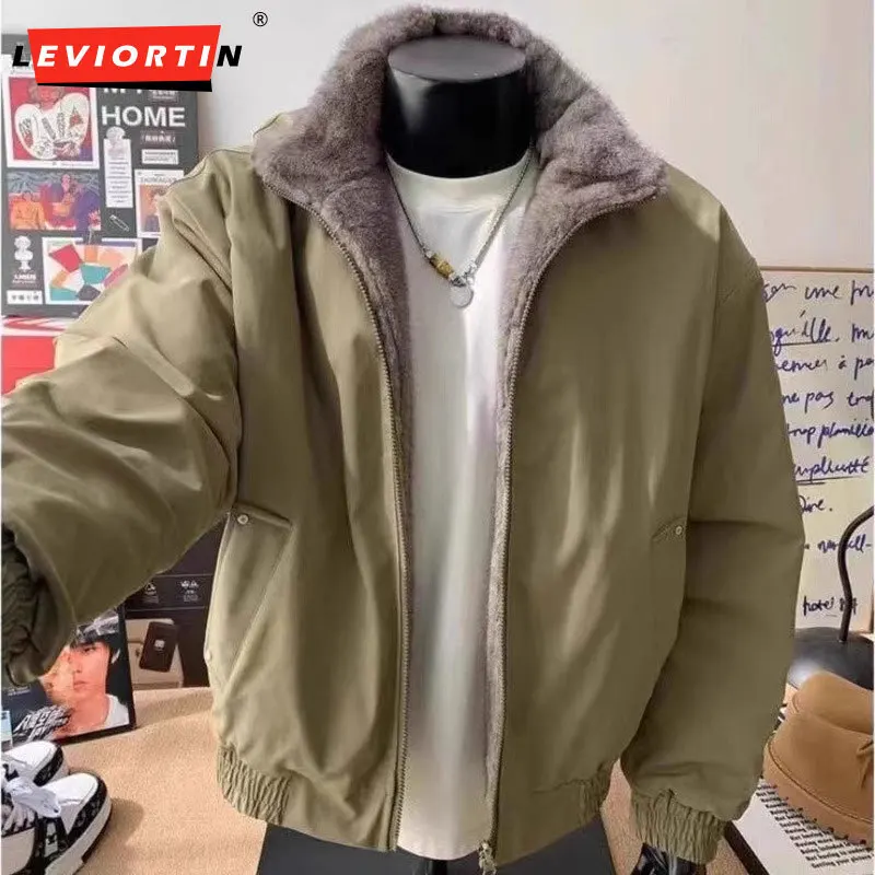 

2025 Winter Double sided Mountain Carving Thickened Double tone Velvet Warm Velvet Jacket Lightweight Luxury Cotton Jacket