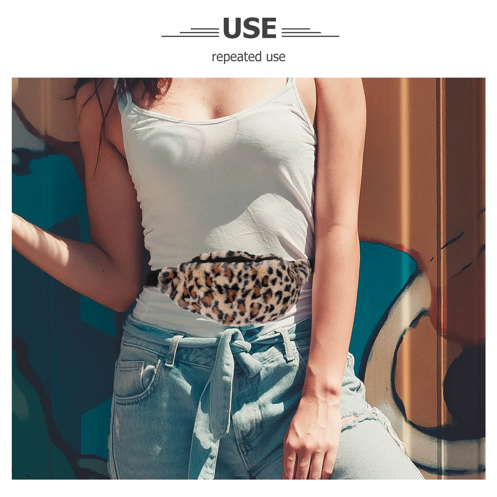 Leopard Waist Leopard Chest Fanny Pack Lightweight Shoulder Crossbody Bag Bag Travel Fanny Pack Adjustable Strap