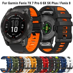 Fenix7 Watch Band For Garmin Fenix 8 47mm 51mm E 7 7X 6 6X 5 5X/Epix Pro/Enduro 3 2 QuickFit 22mm 26mm Silicone Strap Bracelet