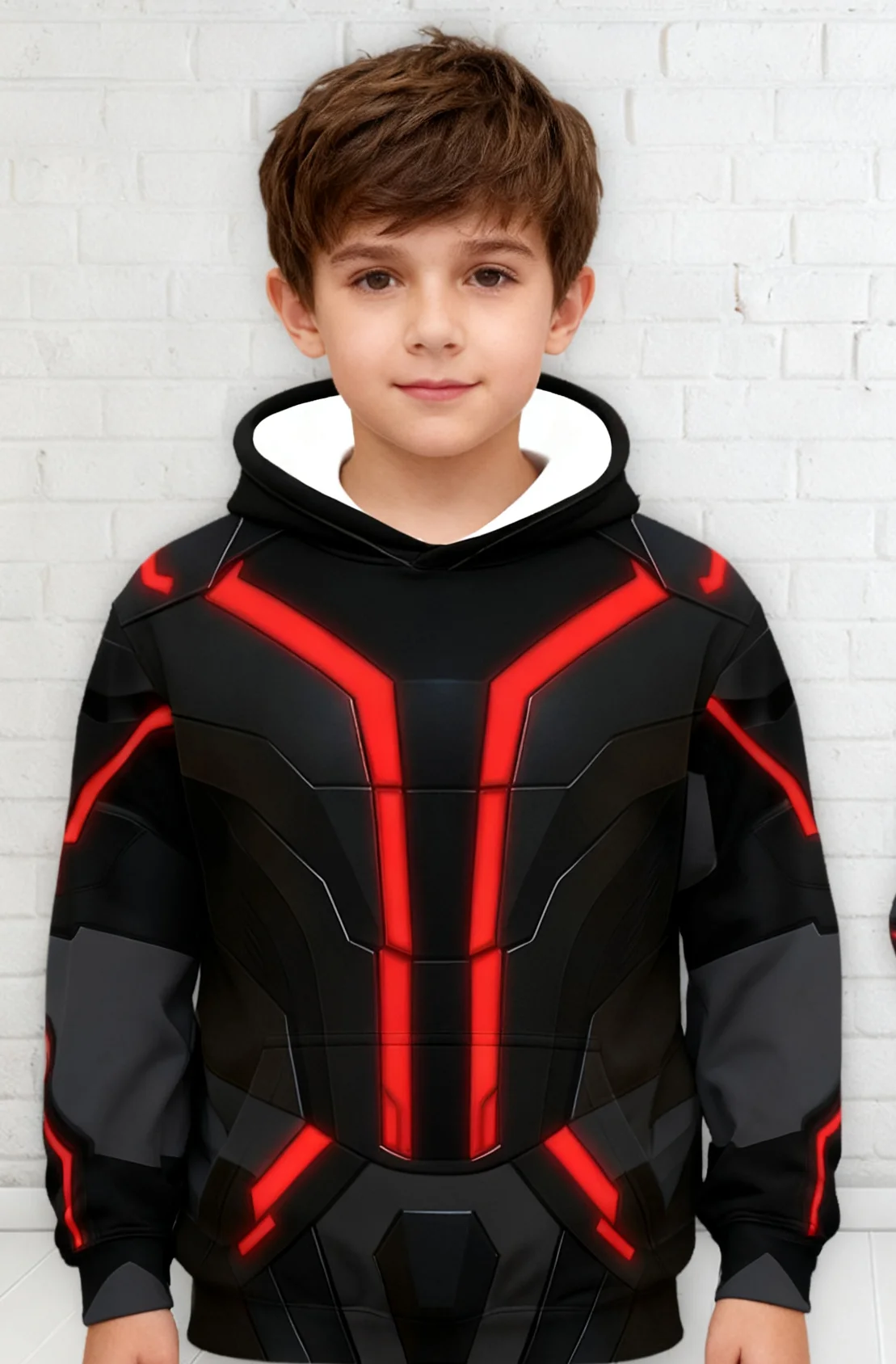 سويت شيرت بغطاء للرأس للأطفال من TRON Ares |   طباعة دائرة مضيئة حمراء، دفء الخريف/الشتاء، للحفلات والرياضة والترفيه