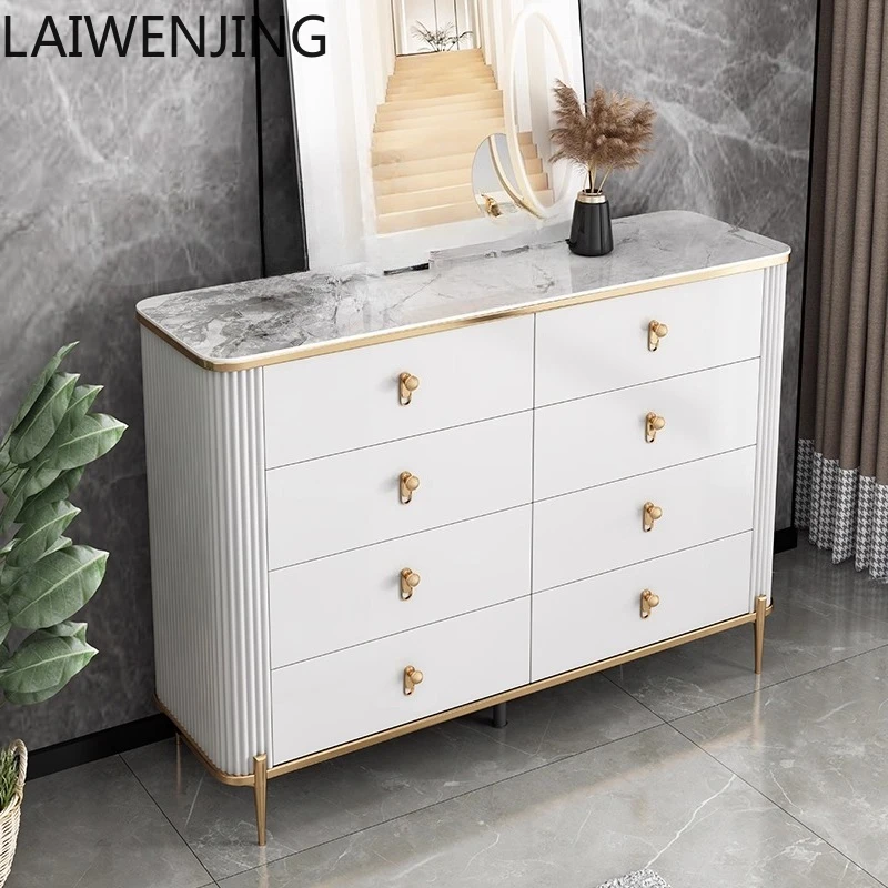 

SGF Light Luxury Rock Board Six-Drawer Cabinet Nordic Modern Minimalist Storage Wall Side Organizer Cabinet