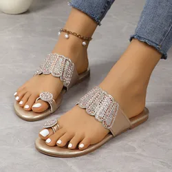 Popular Summer Women's Sandals Open Toe Outdoor Ladies Slippers Casual Beach Casual Shoes Solid Color Flat Slides Slip-on Shoes