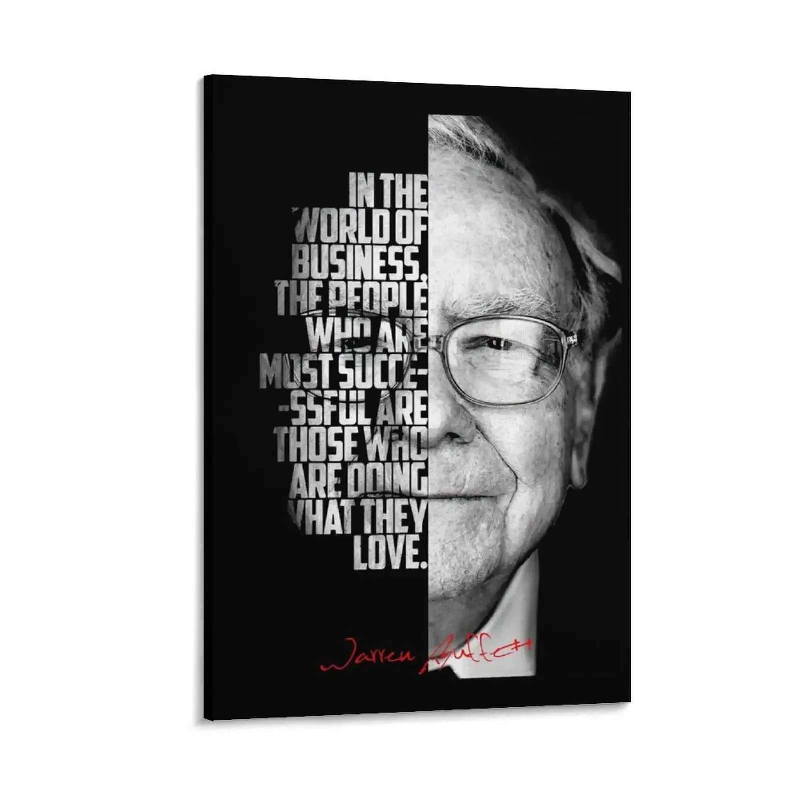 

Black and white WArren Buffet Entrepreneur quote. Canvas Painting aesthetic room decor Decoration wall decoration paintings