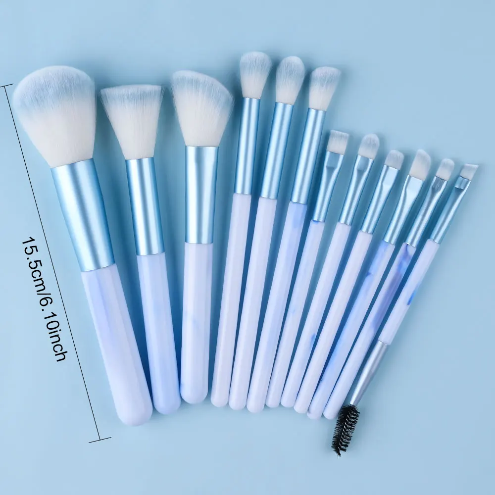 Weiches, flauschiges 10–14-teiliges Make-up-Pinsel-Set für Frauen, Lidschatten, Foundation, Rouge, Puder, Concealer, kosmetische Schönheitswerkzeuge, Reiseset