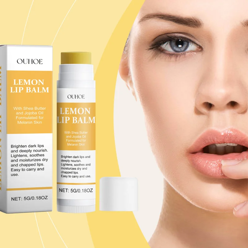 

Lemon Ginger Lip Balm - Help Moisturize Lips, Promote Blood Circulation, Brighten Color, Nourish with C, Prevent Dryness, 5g