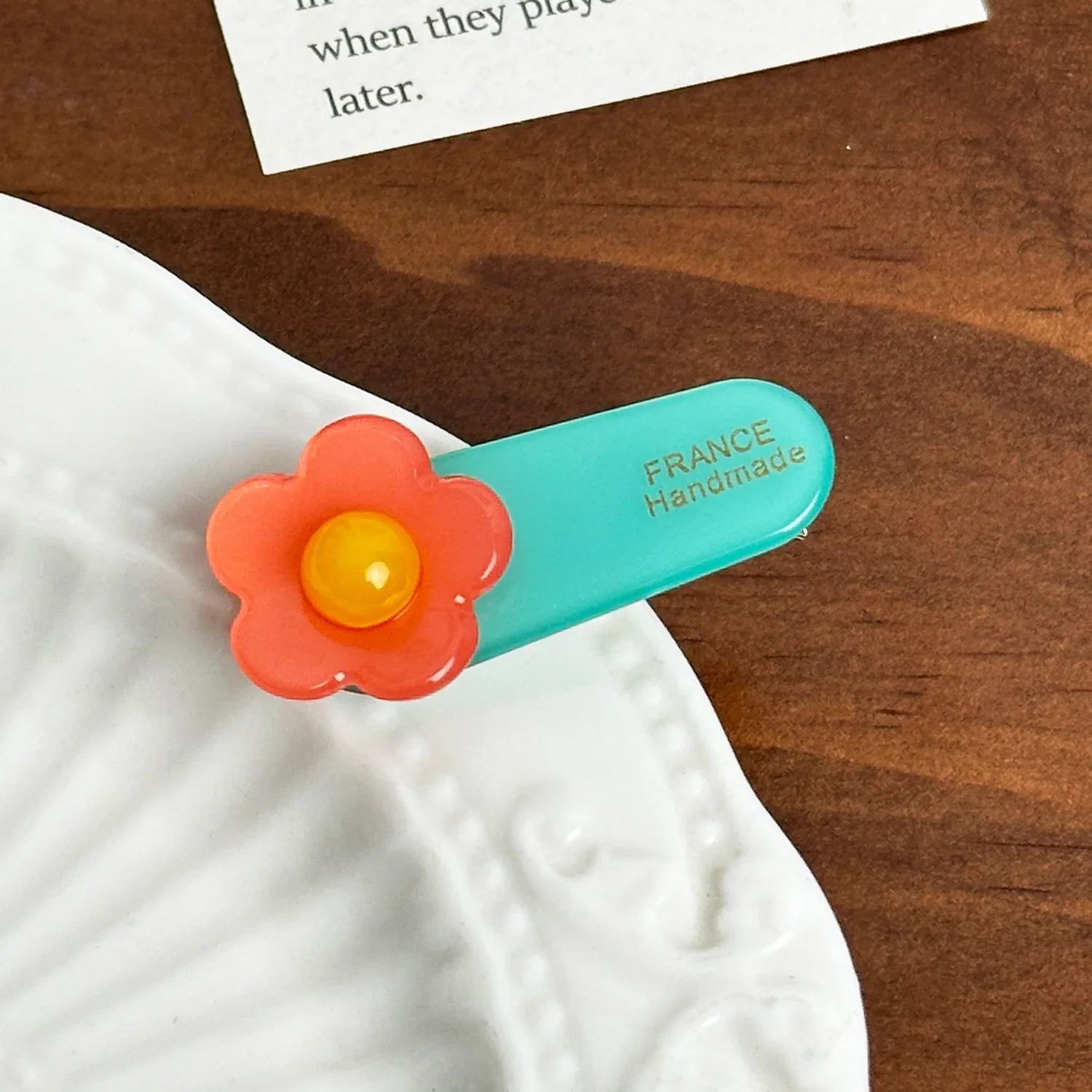 

Пастельные заколки для волос, корейские ацетатные заколки с цветочным принтом в виде утконоса, нескользящие заколки для волос для девочек