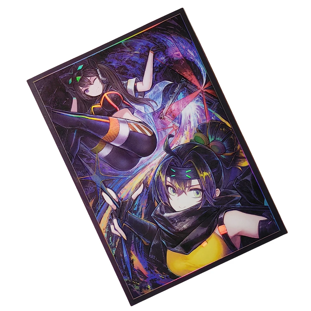 50PCS Yugioh I:P Masquerena Figures Card Sleeves YU-GI-OH! OCG Trading Cards Laser Flash Shine Protector Case