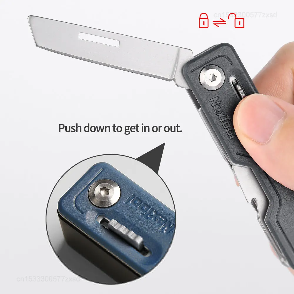 Imagem -02 - Xiaomi-nextool Mini Folding Pocket Knife 10 em Ferramentas Manuais Sobrevivência Edc Multi Tool Suporte do Telefone Móvel Cartão Pin Chave de Casa