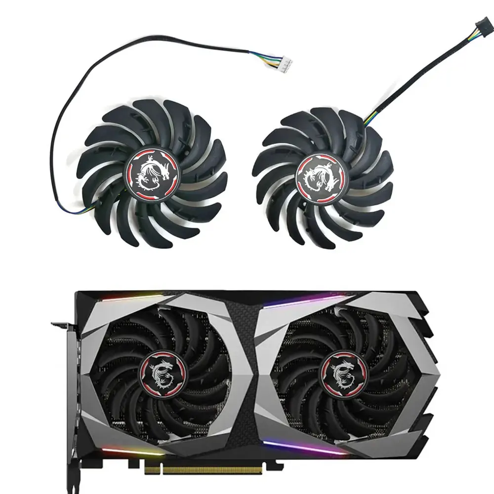 

2pcs 87mmn 4pin DC 12V 0.4A PLD09210S12HH RTX2060 2060S GPU Cooler For MSI RTX 2060 2060S GAMING ZX Magic Dragon Graphics Fan