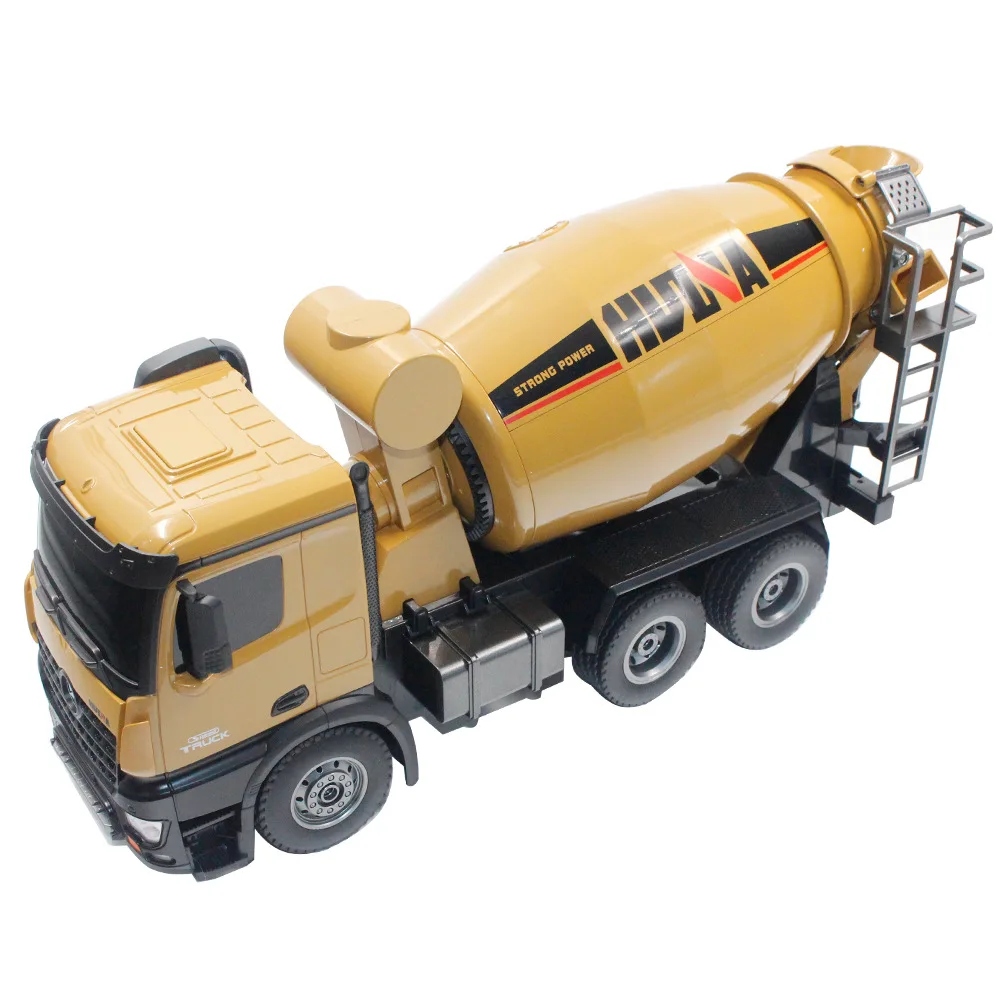 Huina Rc Mixer Truck Large 10 Channel Semi-Alloy Sound And Light Remote Control Engineering Vehicle Model Children'S Toy