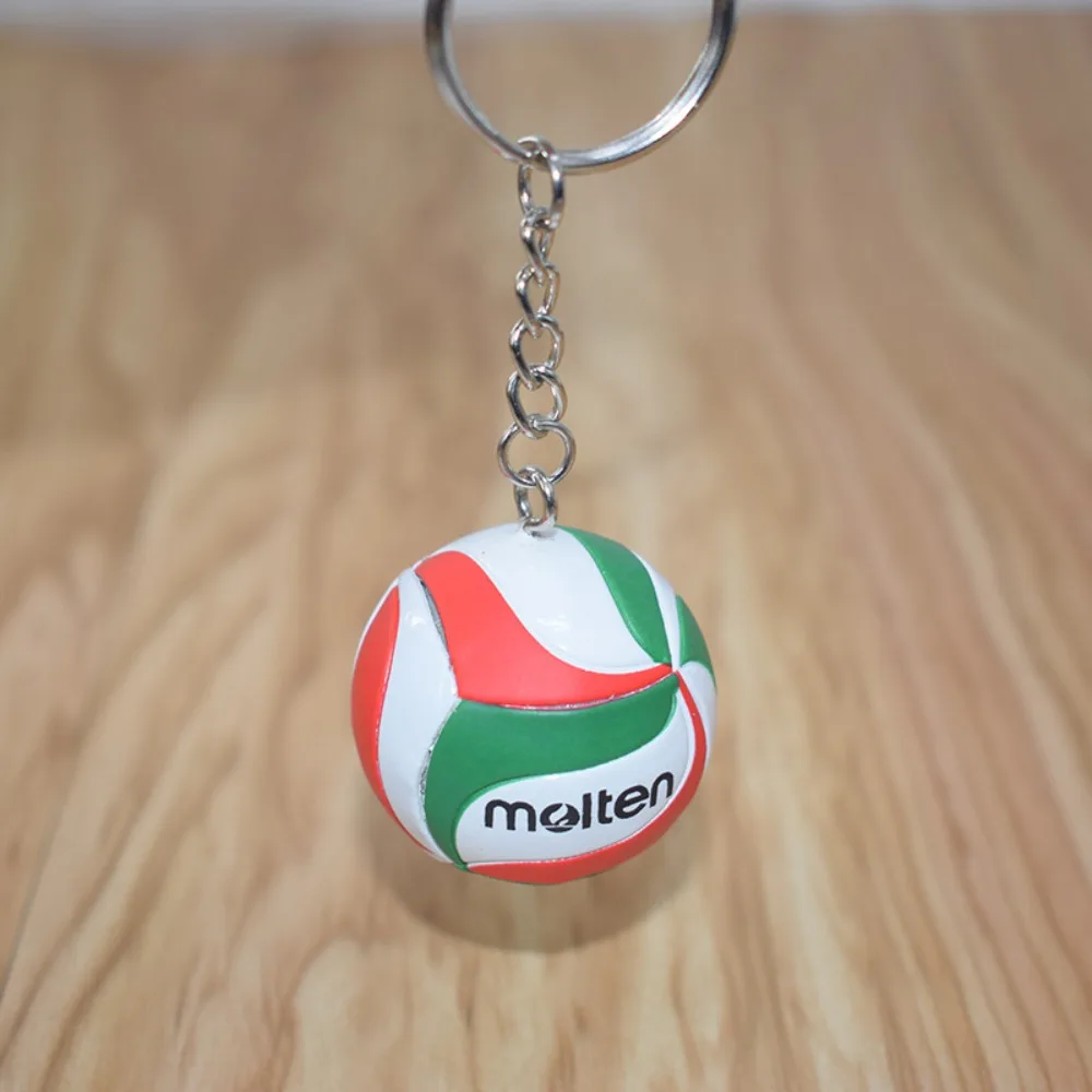 PVC Volleyball Key Chain Beach Ball Creative Cartoon Sports Keychain Souvenir Mini Ball Car Keyring School Reward for Kid