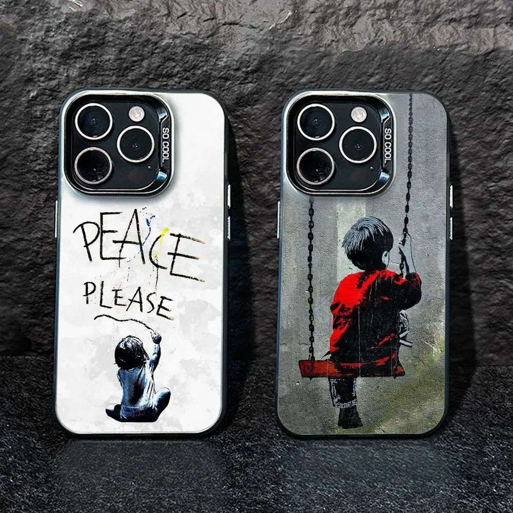 

Graffiti Artist B-Banksy Phone Case For iPhone 17,16,15,14,13,12,Pro MAX Black Matte Shockproof Cover