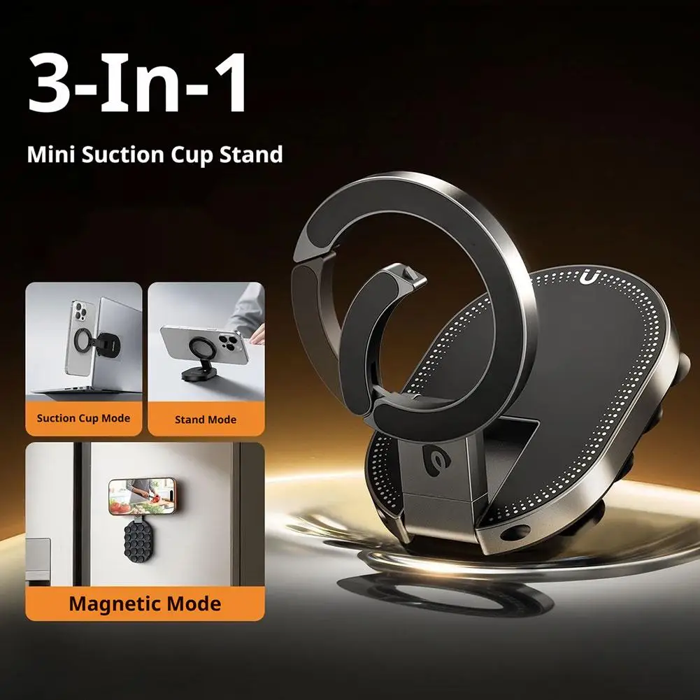 

3 In 1 Magnetic Suction Cup Stand Bracket 360° Rotatable Phone Holder Foldable Magnetic Smartphone Stand Live Lazy Support