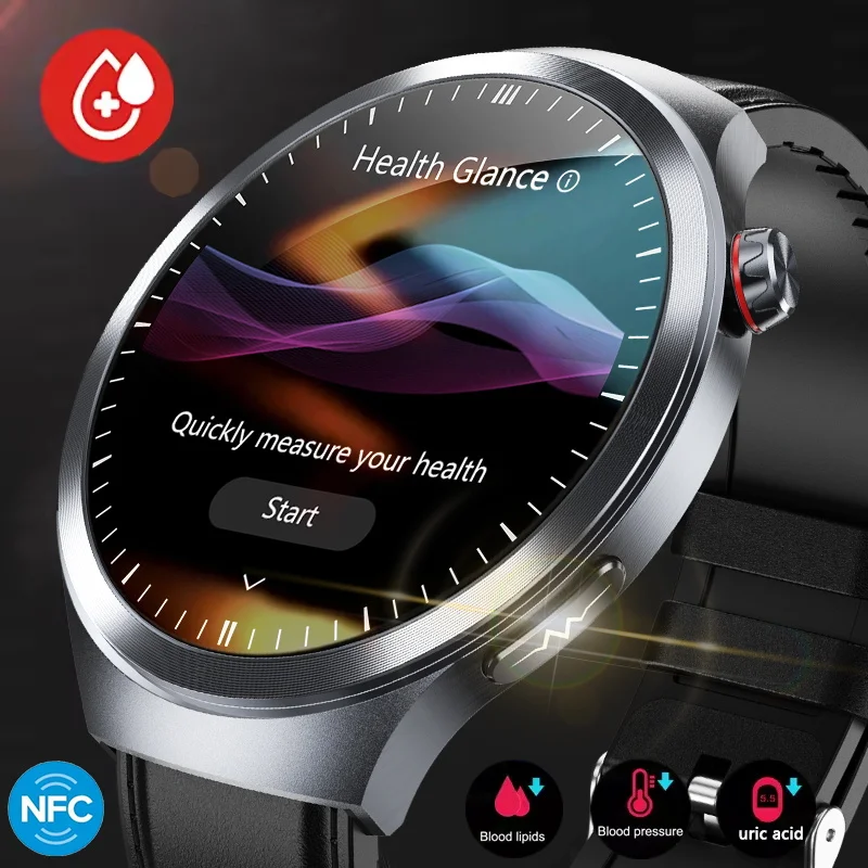 

NEW Sapphire Glass AMOLED Blood Pressure Smart Watches ECG Blood Oxygen Blood Pressure Sport Health Track Clock Smart watche NFC