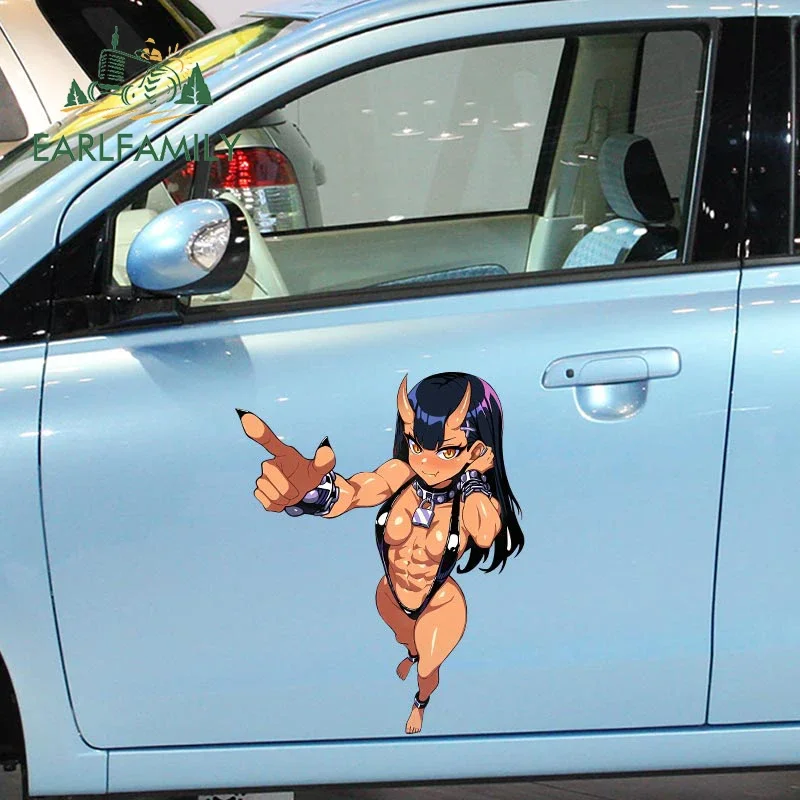 EARLFAMILY 43cm x 33.9cm for Anime Fun Hentai Car Sticker Occlusion Scratch Decal Waterproof Motorcycle Vinyl Bumper Decoration
