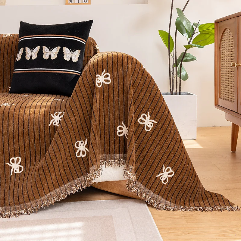 Nordic Chenille Sofa Towel Cover All Season Universal Sofa Throw Blankets Non Slip Pets Kids Anti-dirty Recliner Armchair Covers