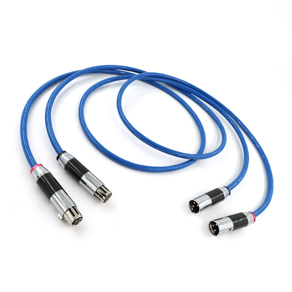 high Purity Copper Silver Plating Bluer Audio XLR Interconnect Cable Balance Plug Hifi  Line