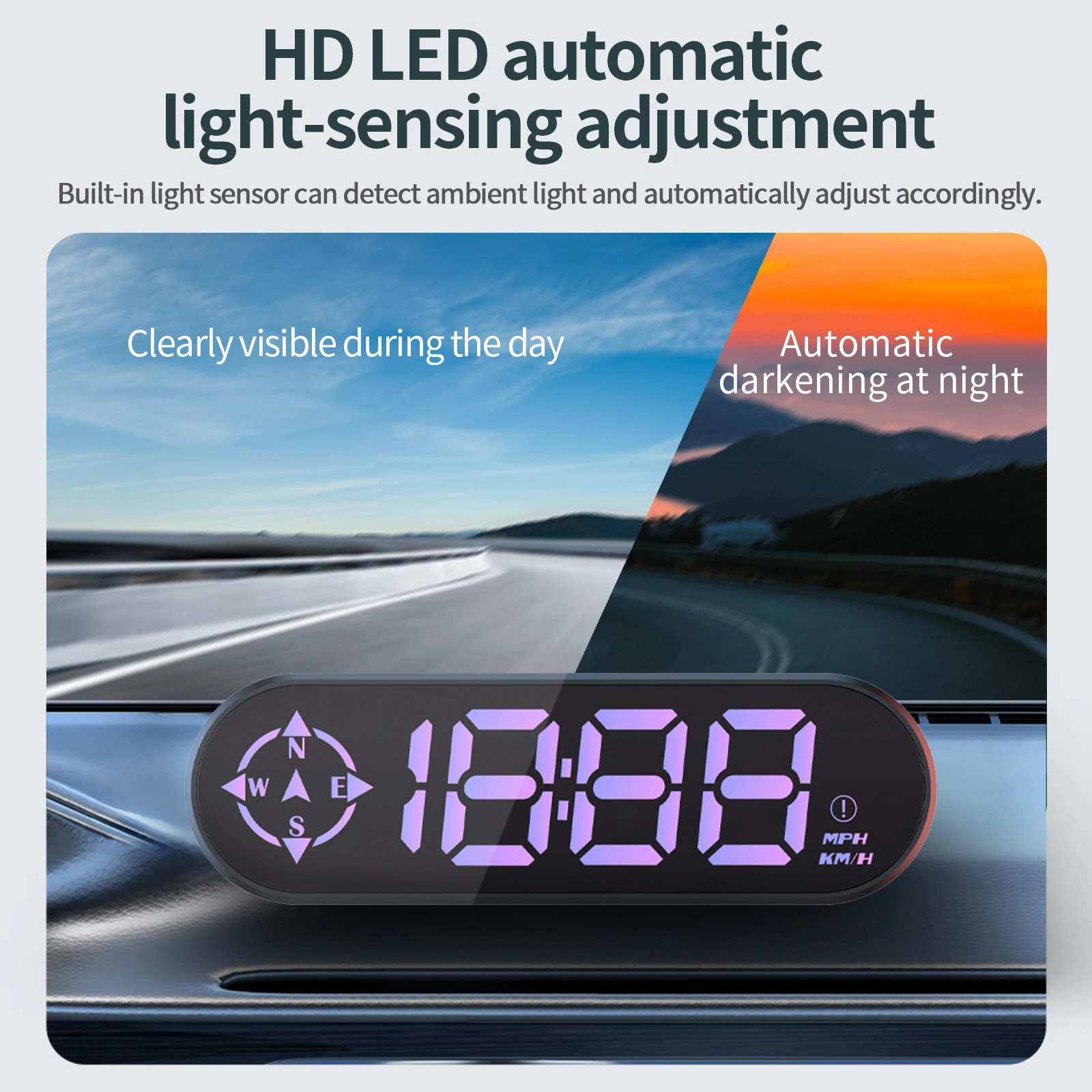 G29 Car Head up Display GPS HUD Digital Speedometer LED Compass Function Overspeed Alarm for Car Truck SUV RV Accessories view 4