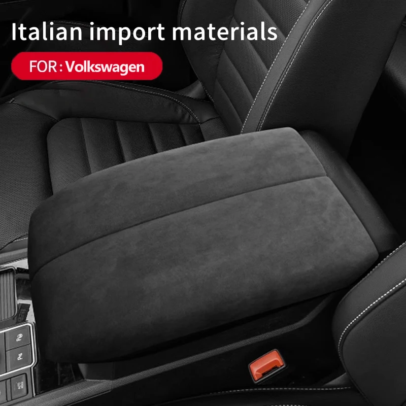 For Volkswagen Teramont Viloran Car Central Armrest Case Lid Cover Suede Leather Sheath Shell Interior Modification Accessories