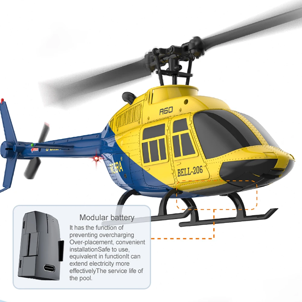 Helicóptero de Control remoto de cuatro canales A60, presión barométrica, retención de altitud, elevación de una tecla/avión de simulación de Dron inferior