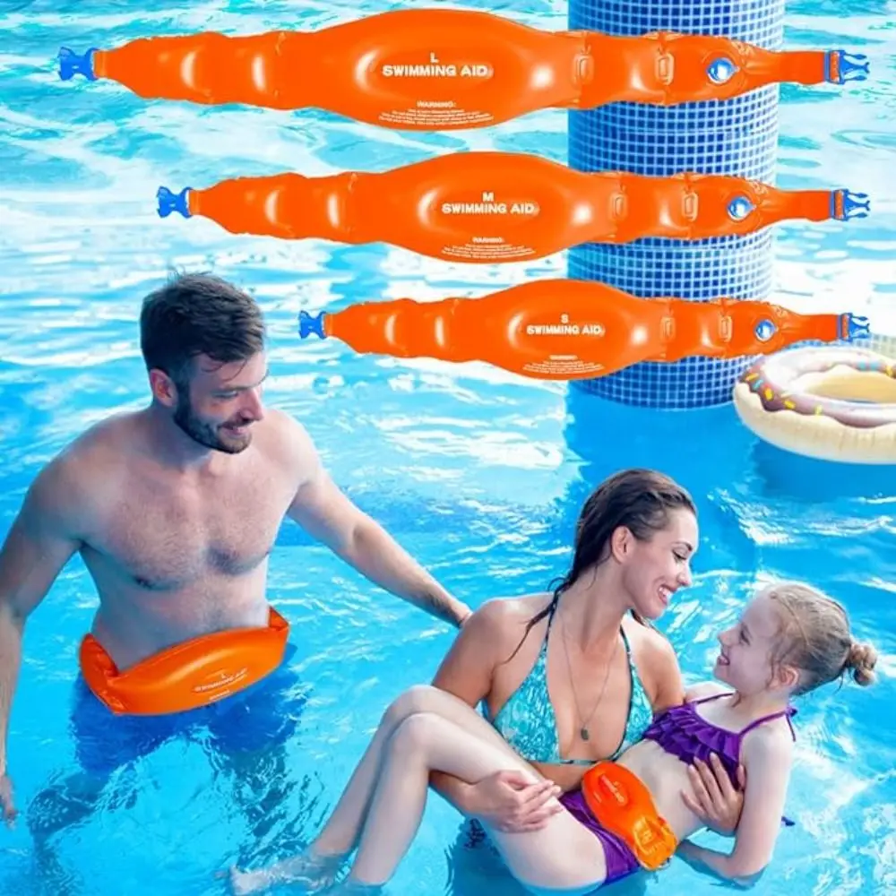 Ceintures de flottation gonflables pour piscine avec boucle de sécurité, aide à l'entraînement à la natation, ceintures de flottabilité étanches et sauveteuses
